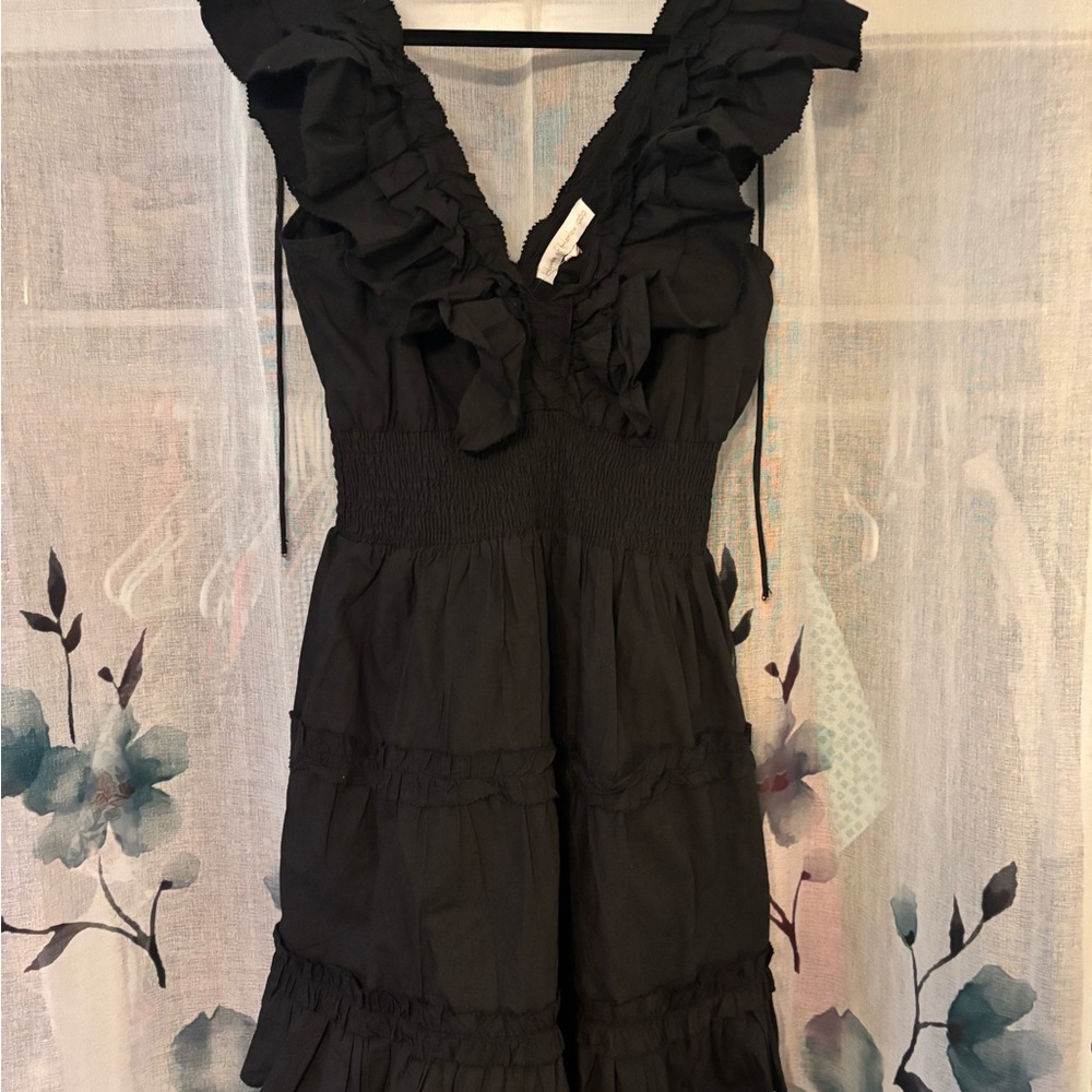 House of Harlow 1960 Black Ruffled Mini Dress